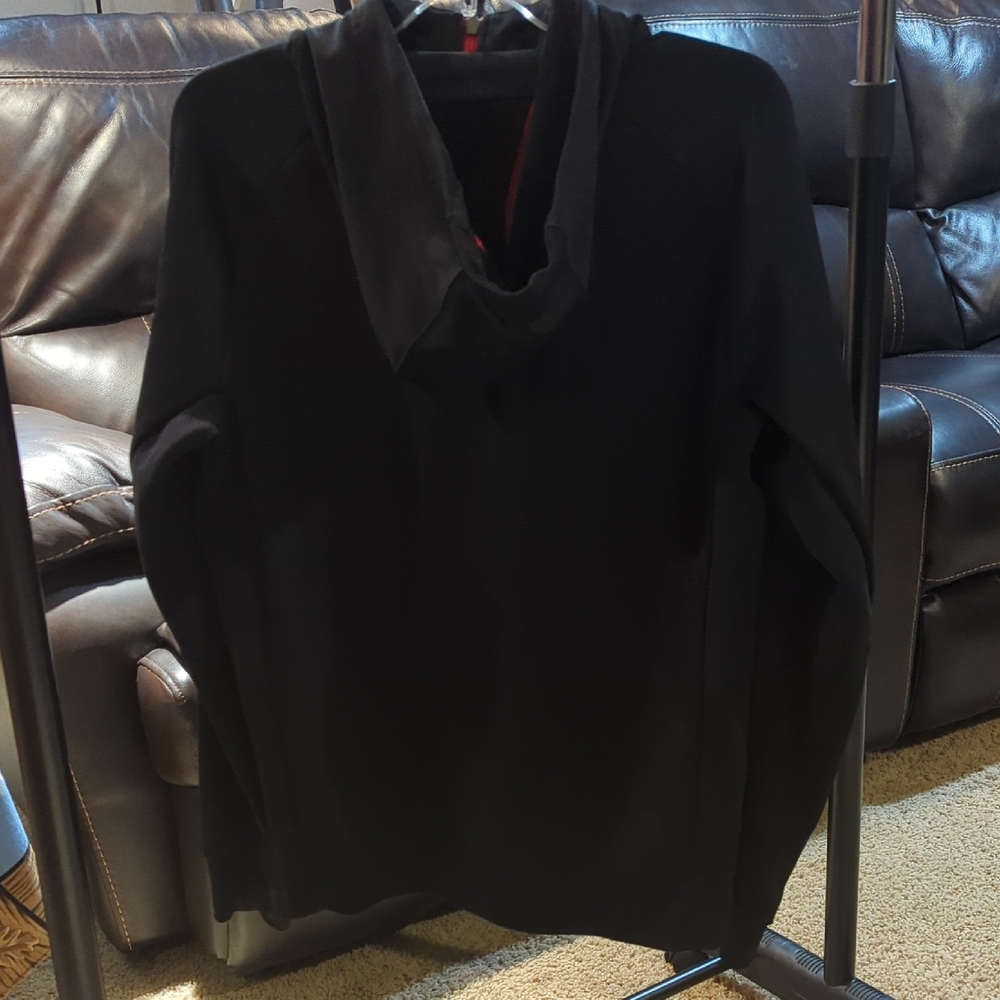 Full Zip Nike Men's Medium Black Therma-fit Hoodie with Red Accents - Picture 2 of 8